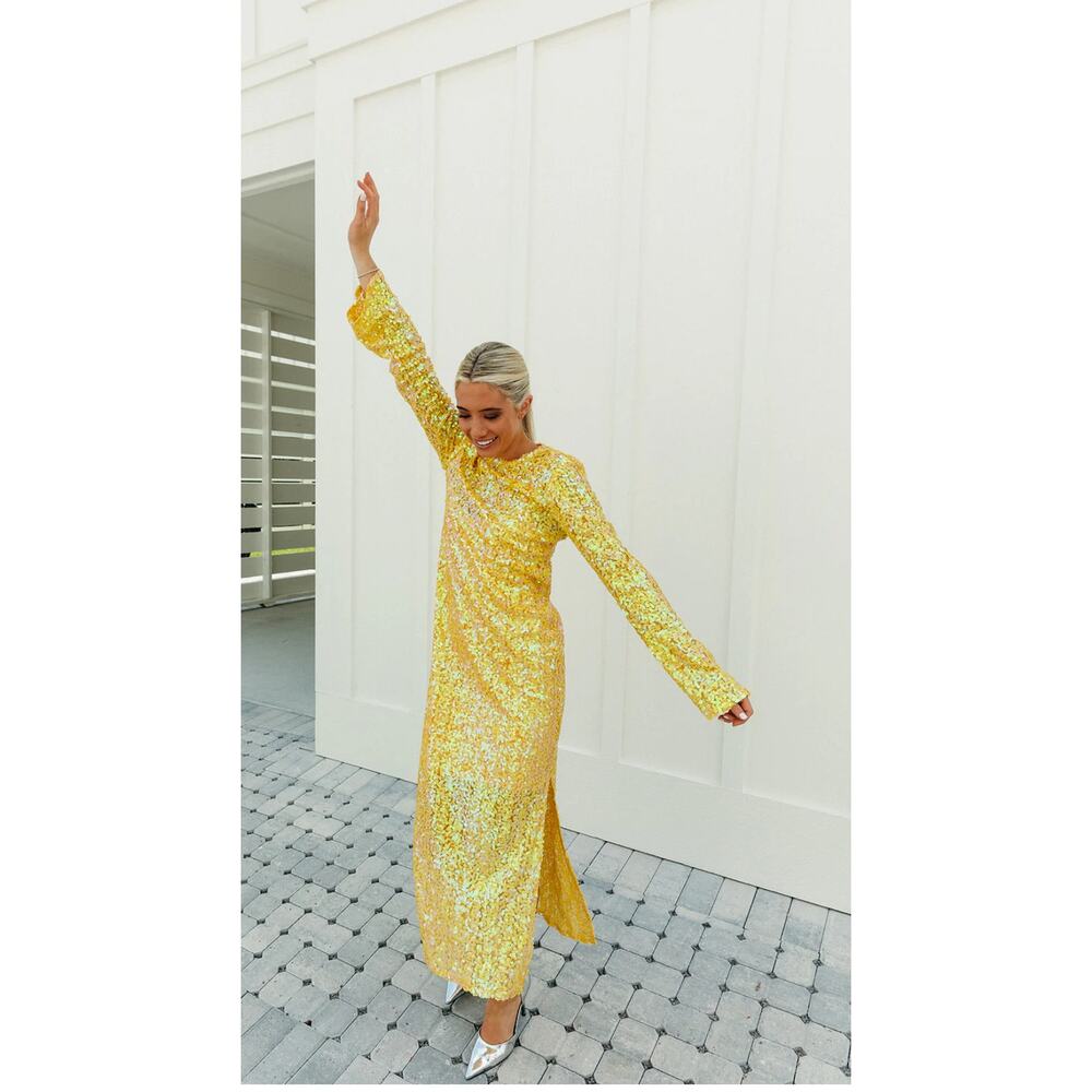 Show Me Your Mumu Calypso Midi Dress‎ in Yellow Size Small
